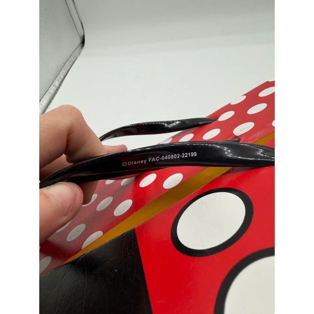 Disney Mickey Minnie Mouse Mismatched Flip Flops Red Polka Dot Mens 7-8‎ Mens